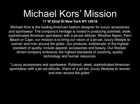 who created michael kors|michael kors mission statement.